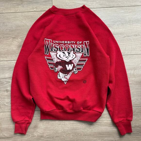 Tultex Other - Vintage Kids University of Wisconsin red crewneck sweatshirt size medium 10/12